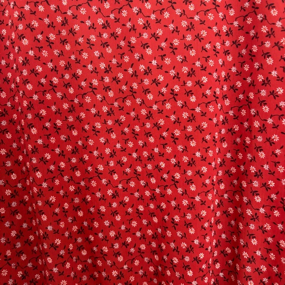 Madewell Julianne Smocked Waist Size 1X Burnt Red Orange Floral Print Stretchy - Picture 7 of 15